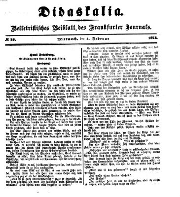 Didaskalia Mittwoch 4. Februar 1874