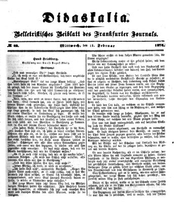 Didaskalia Mittwoch 11. Februar 1874