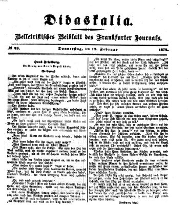 Didaskalia Donnerstag 12. Februar 1874