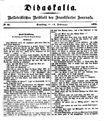 Didaskalia Samstag 14. Februar 1874