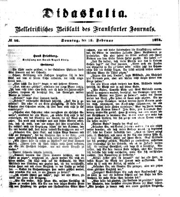 Didaskalia Sonntag 15. Februar 1874