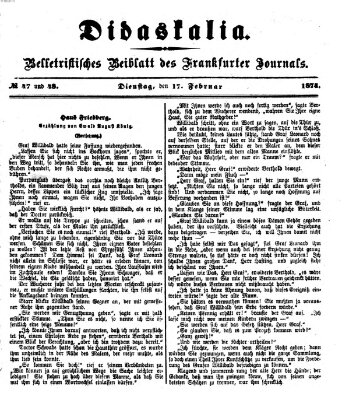 Didaskalia Dienstag 17. Februar 1874