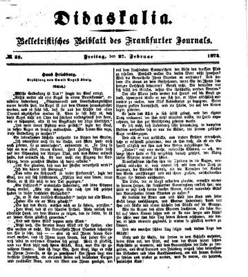 Didaskalia Freitag 27. Februar 1874