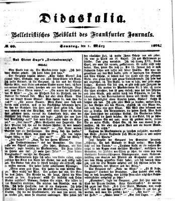 Didaskalia Sonntag 1. März 1874