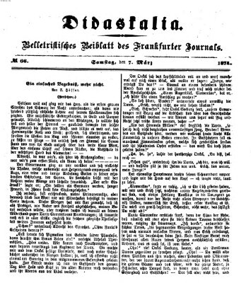 Didaskalia Samstag 7. März 1874