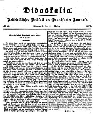 Didaskalia Mittwoch 11. März 1874