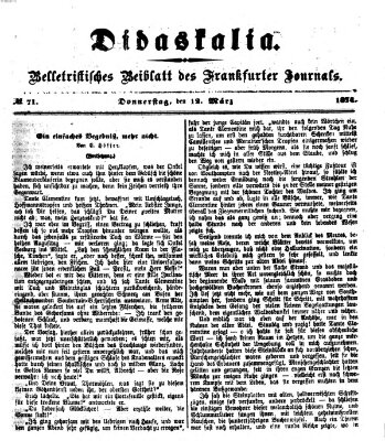 Didaskalia Donnerstag 12. März 1874