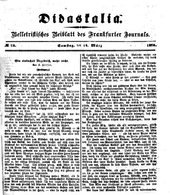 Didaskalia Samstag 14. März 1874