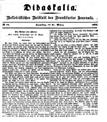 Didaskalia Samstag 21. März 1874