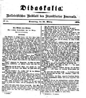 Didaskalia Sonntag 22. März 1874