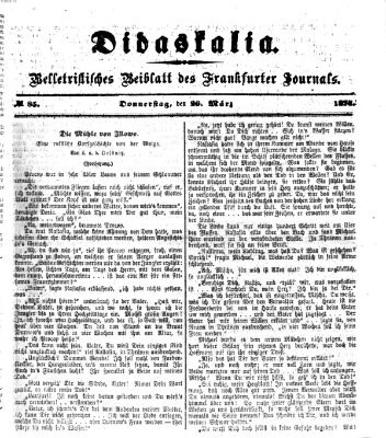 Didaskalia Donnerstag 26. März 1874