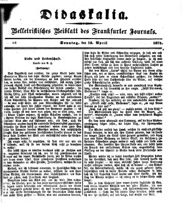 Didaskalia Sonntag 12. April 1874