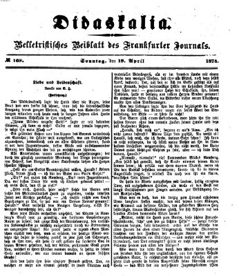 Didaskalia Sonntag 19. April 1874