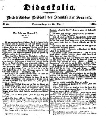 Didaskalia Donnerstag 23. April 1874