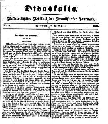 Didaskalia Mittwoch 29. April 1874