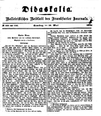 Didaskalia Samstag 16. Mai 1874