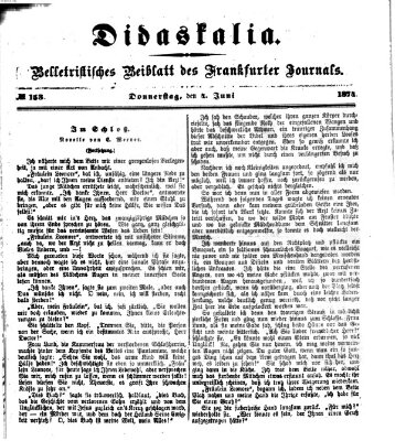 Didaskalia Donnerstag 4. Juni 1874