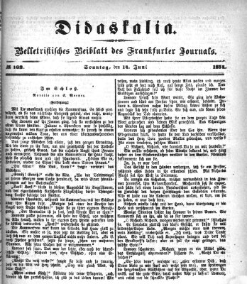 Didaskalia Sonntag 14. Juni 1874