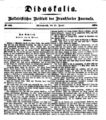 Didaskalia Mittwoch 17. Juni 1874