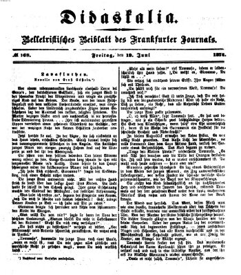 Didaskalia Freitag 19. Juni 1874