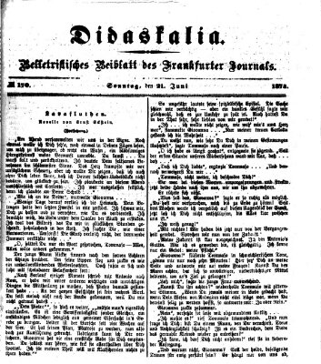 Didaskalia Sonntag 21. Juni 1874