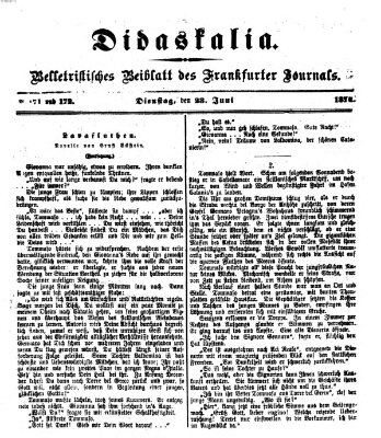 Didaskalia Dienstag 23. Juni 1874