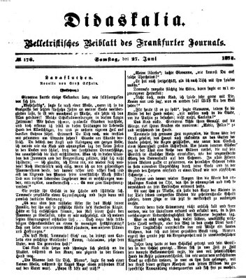 Didaskalia Samstag 27. Juni 1874