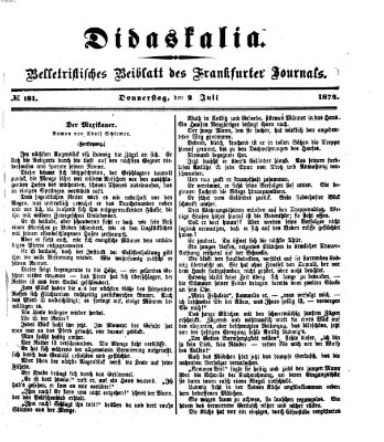 Didaskalia Donnerstag 2. Juli 1874