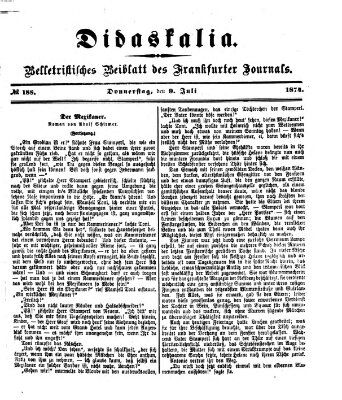 Didaskalia Donnerstag 9. Juli 1874