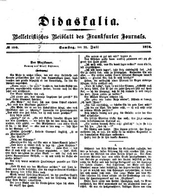 Didaskalia Samstag 11. Juli 1874