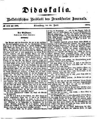 Didaskalia Dienstag 14. Juli 1874