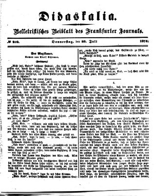 Didaskalia Donnerstag 23. Juli 1874