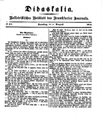 Didaskalia Samstag 1. August 1874