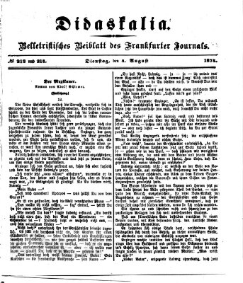 Didaskalia Dienstag 4. August 1874