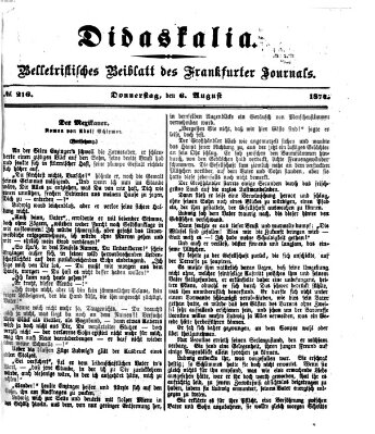 Didaskalia Donnerstag 6. August 1874