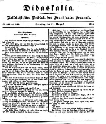 Didaskalia Dienstag 11. August 1874