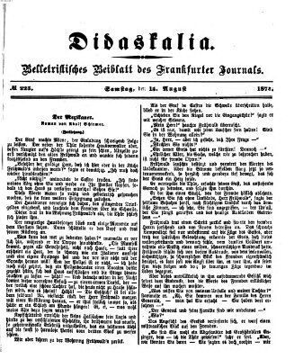 Didaskalia Samstag 15. August 1874