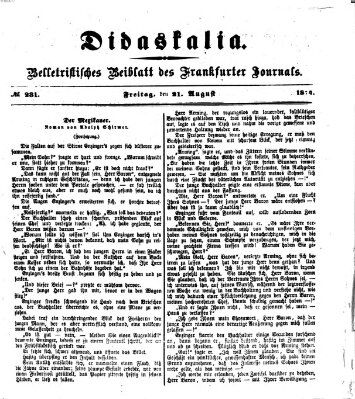 Didaskalia Freitag 21. August 1874