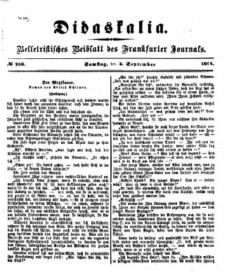 Didaskalia Samstag 5. September 1874