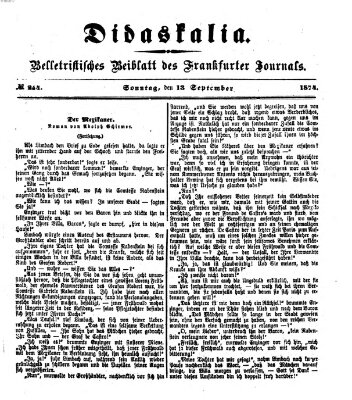 Didaskalia Sonntag 13. September 1874