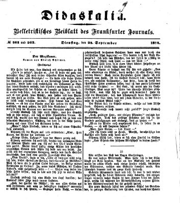 Didaskalia Dienstag 22. September 1874