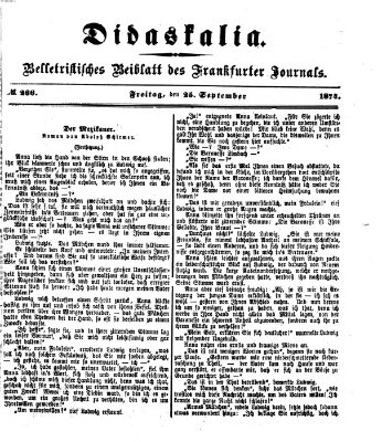 Didaskalia Freitag 25. September 1874