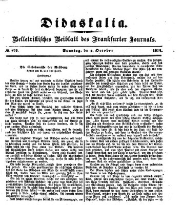 Didaskalia Sonntag 4. Oktober 1874