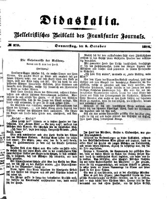 Didaskalia Donnerstag 8. Oktober 1874