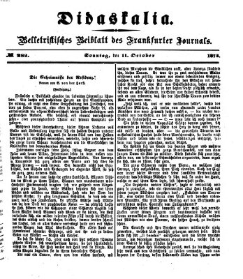 Didaskalia Sonntag 11. Oktober 1874