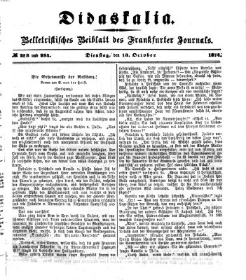 Didaskalia Dienstag 13. Oktober 1874