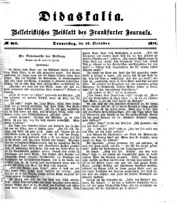 Didaskalia Donnerstag 15. Oktober 1874