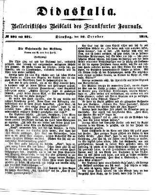 Didaskalia Dienstag 20. Oktober 1874