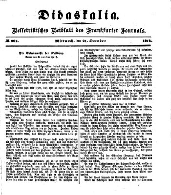 Didaskalia Mittwoch 21. Oktober 1874