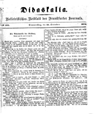 Didaskalia Donnerstag 22. Oktober 1874